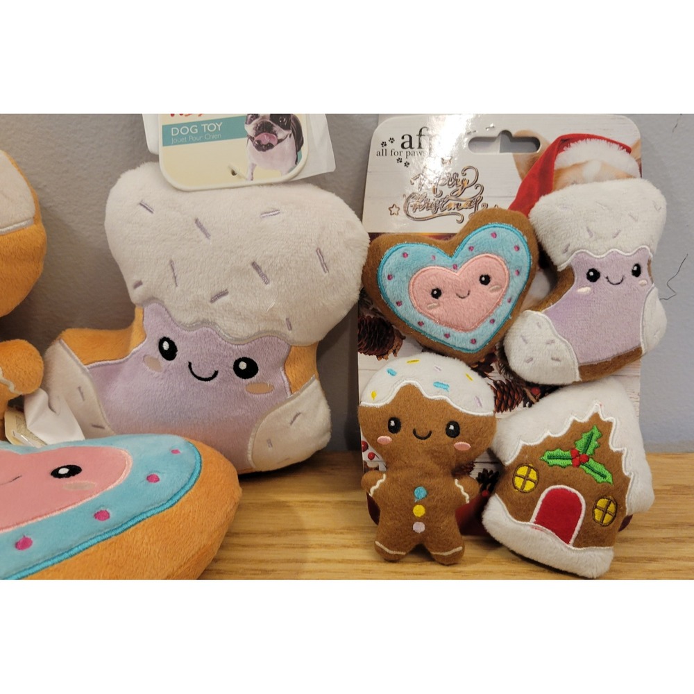 TJX Pre-Production Sample AFP Christmas Frosted Cookie Dog Toy Plush Lot 8pc - Picture 4 of 7